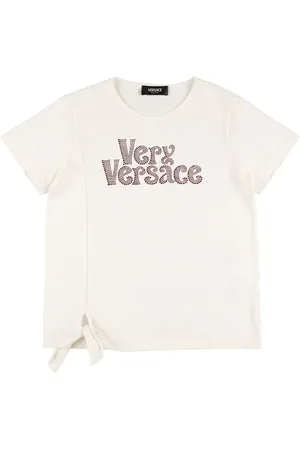 VERSACE Camiseta De Algodón Jersey Con Lazo