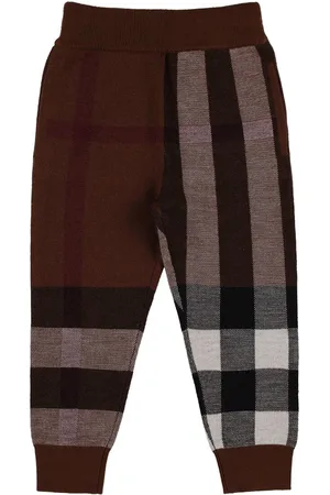 Burberry Pantalones Deportivos De Lana Con Estampado