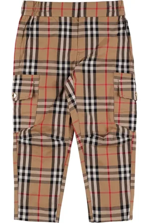 Burberry Pantalones Cargo De Algodón Con Estampado