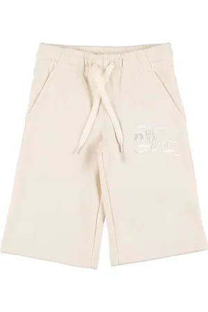 Burberry Pantalones De Algodón Con Logo Bordado