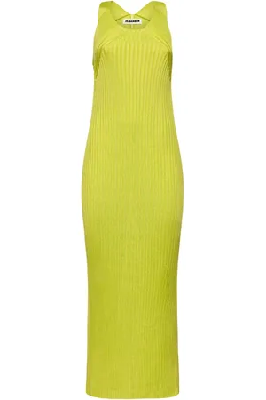 Jil Sander Vestido Midi De Viscosa Acanalado