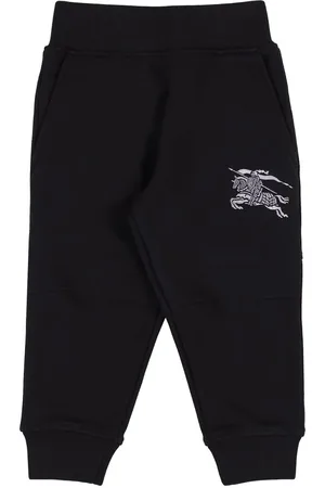 Burberry Pantalones De Algodón Con Logo Bordado