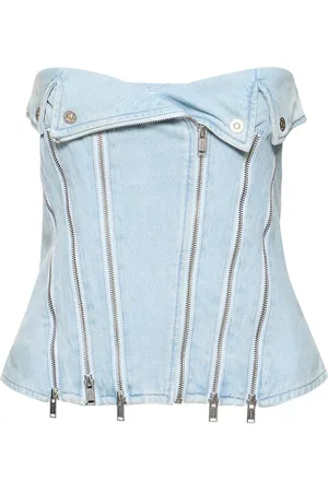 DION LEE Corsé De Denim Con Cremallera Sin Tirantes