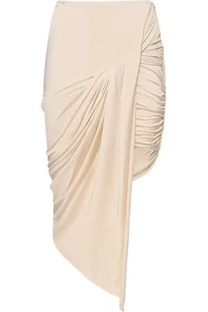 MUGLER Falda Midi De Jersey De Viscosa Drapeada