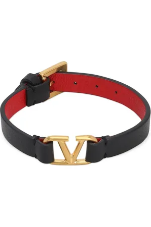 VALENTINO GARAVANI Brazalete De Cinturón De Piel Con Logo V