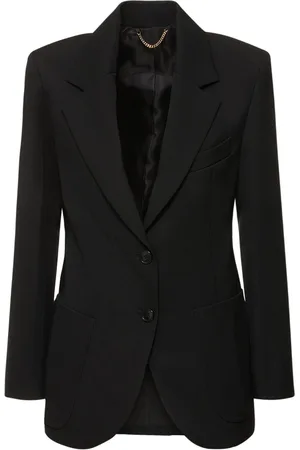 Victoria Beckham Blazer De Lana Con Bolsillo De Parche