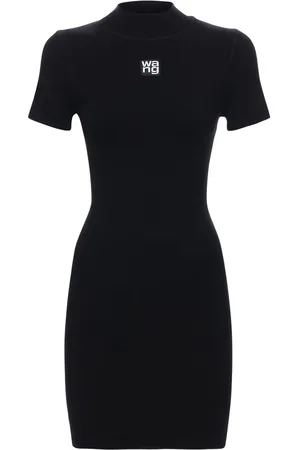 Alexander Wang Vestido Corto De Jersey Stretch Con Logo