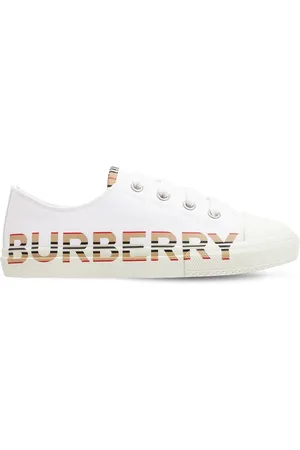 Burberry Sneakers De Algodón Con Logo Y Cordones
