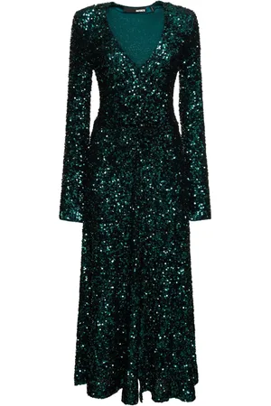 ROTATE Vestido Midi Con Lentejuelas
