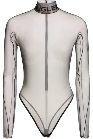 MUGLER Body De Tul Con Cuello Alto