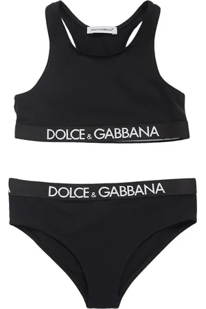 Dolce & Gabbana Sostén Y Braguitas De Algodón Con Logo
