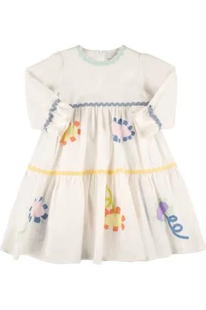 Stella McCartney Vestido De Muselina De Algodón Orgánico Y Lino