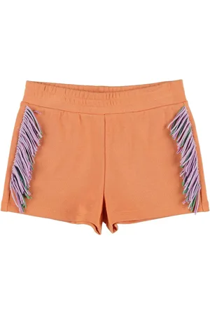 Stella McCartney Shorts De Algodón Orgánico Con Flecos