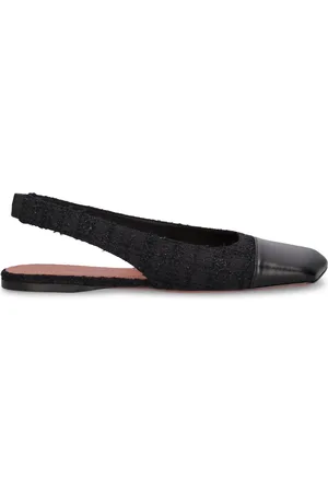 Amina Muaddi Zapatos Bajos Destalonados De Tweed10mm