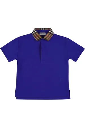 Burberry Polo De Algodón Piqué Con Detalles A Cuadros