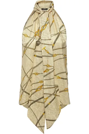 VERSACE Top De Seda Jacquard Sin Mangas