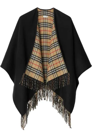 Burberry Capa De Lana Reversible Con Un Lado De Cuadros