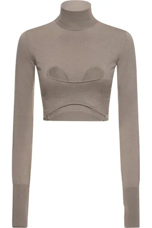 DION LEE Top Corto De Punto Con Cuello Alto