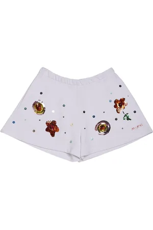 Marni Shorts De Algodón Con Lentejuelas