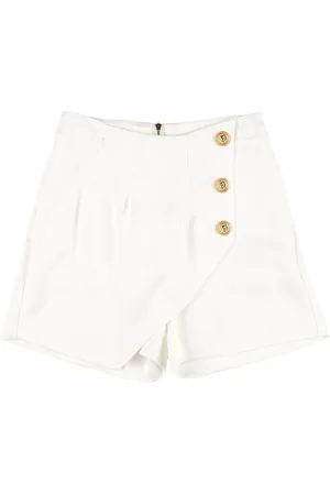 Balmain Shorts De Gabardina De Algodón
