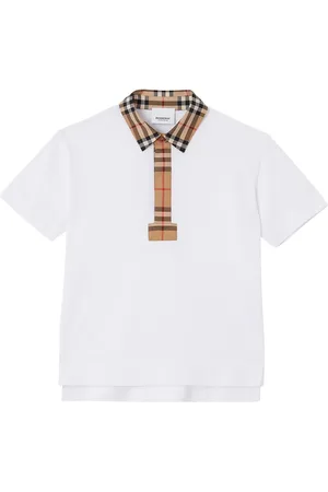 Burberry Polo De Algodón Piqué Con Detalles A Cuadros
