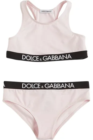 Dolce & Gabbana Sostén Y Braguitas De Algodón Con Logo