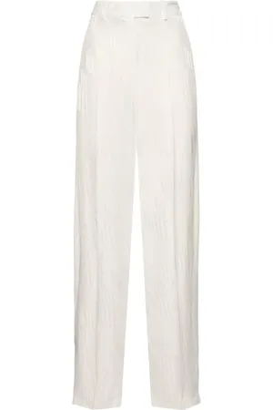 The Attico Pantalones Anchos De Satén Con Jacquard