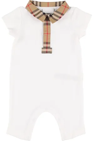 Burberry Pelele De Algodón Con Detalles A Cuadros