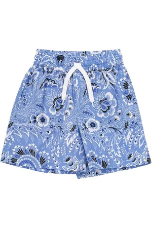 Etro Shorts De Popelina De Algodón Estampados