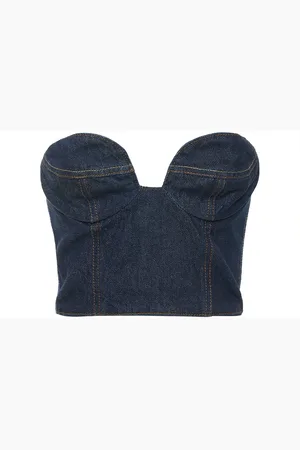 MAGDA BUTRYM Top Corsé De Denim De Algodón