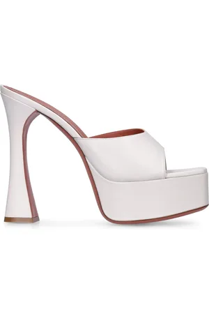 Amina Muaddi Sandalias De Piel 140mm