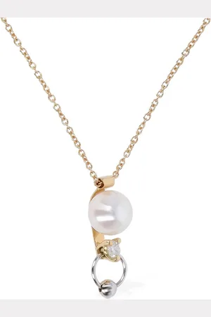 DELFINA DELETTREZ Collar Con Diamante Y Perla 18kt