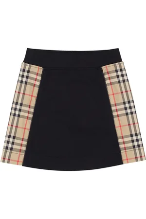 Burberry Falda De Algodón Con Cuadros