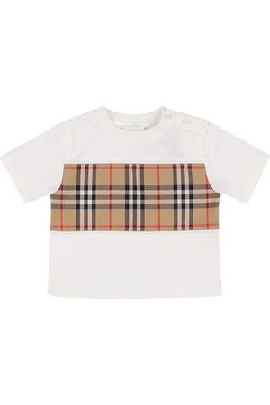 Burberry Camiseta De Jersey De Algodón Con Cuadros