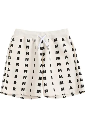 Marni Shorts De Algodón Con Logo Estampado