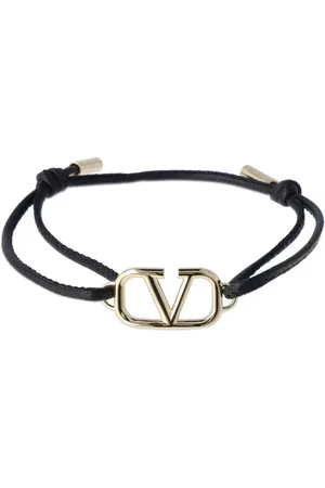 VALENTINO GARAVANI Brazalete De Piel Con Logo V