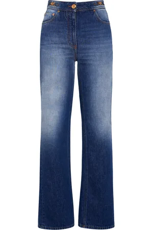 Mujeres Pantalones capri con brillantes Stonewash Denim