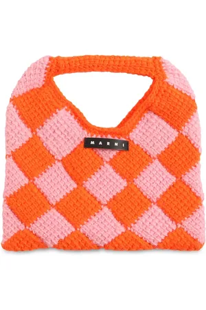 Marni Bolso Tote Tejido Color Block Con Logo