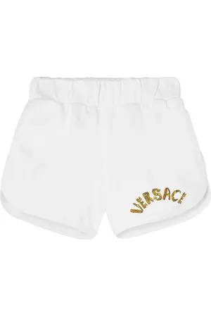 VERSACE Shorts Deportivos De Algodón Con Logo