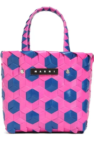 Marni Bolso Cesta Tejido Color Block Con Logo