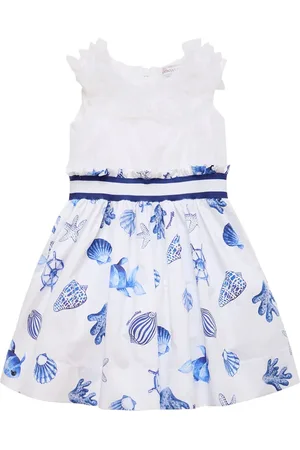 MONNALISA Vestido De Satén De Algodón Estampado