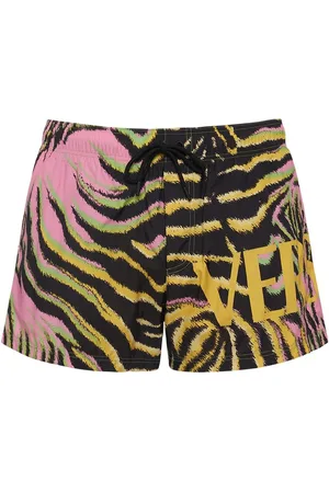 VERSACE Bañador Shorts De Nylon Con Logo Estampado