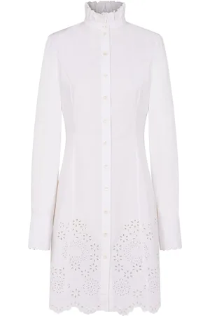 Paco rabanne Vestido Camisero De Popelina Sangallo