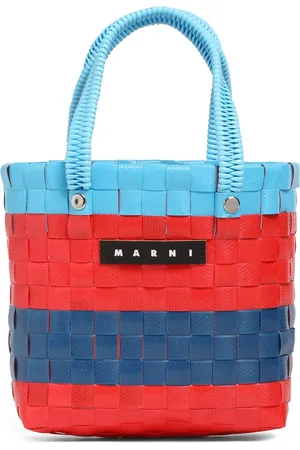 Marni Bolso Tote Tejido Color Block Con Logo