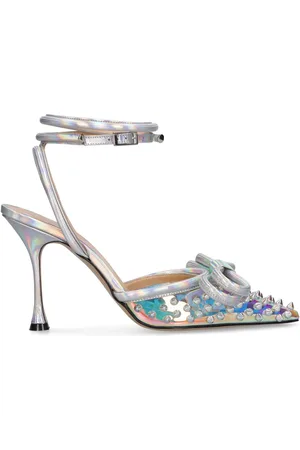 Mach & Mach Sandalias De Pvc Y Piel Con Lazos 100mm