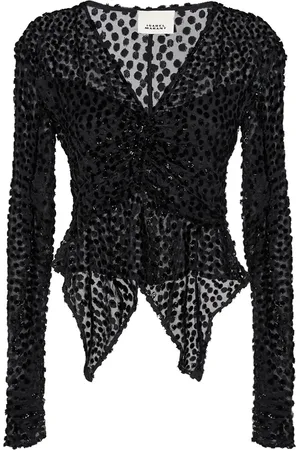 Isabel Marant Top De Viscosa Y Seda Con Manga Larga