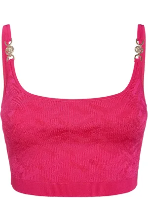 VERSACE Top Corto De Punto De Viscosa Con Jacquard