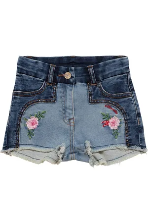 MONNALISA Pantalones De De Algodón Bordados