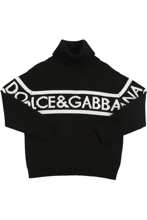 Dolce & Gabbana Suéter De Punto De Lana Con Cuello Alto Y Logo