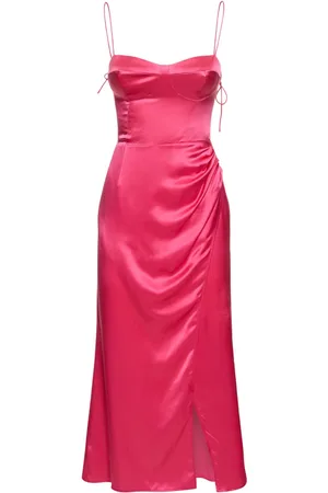 Reformation Vestido Midi De Satén De Seda